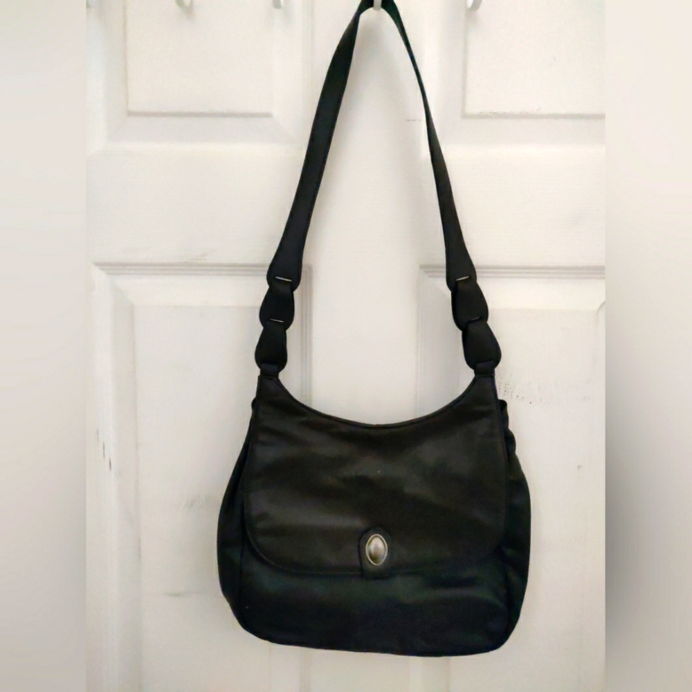 VINTAGE VALERIE STEVENS BROWN LEATHER HANDBAG PURSE SHOULDER BAG
